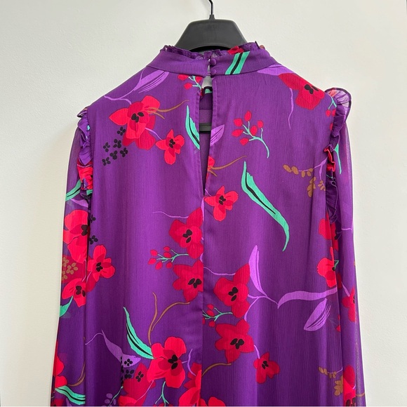 NWT Calvin Klein Floral Print Mock Neck Trapeze Dress, Size 16W - Picture 7 of 9